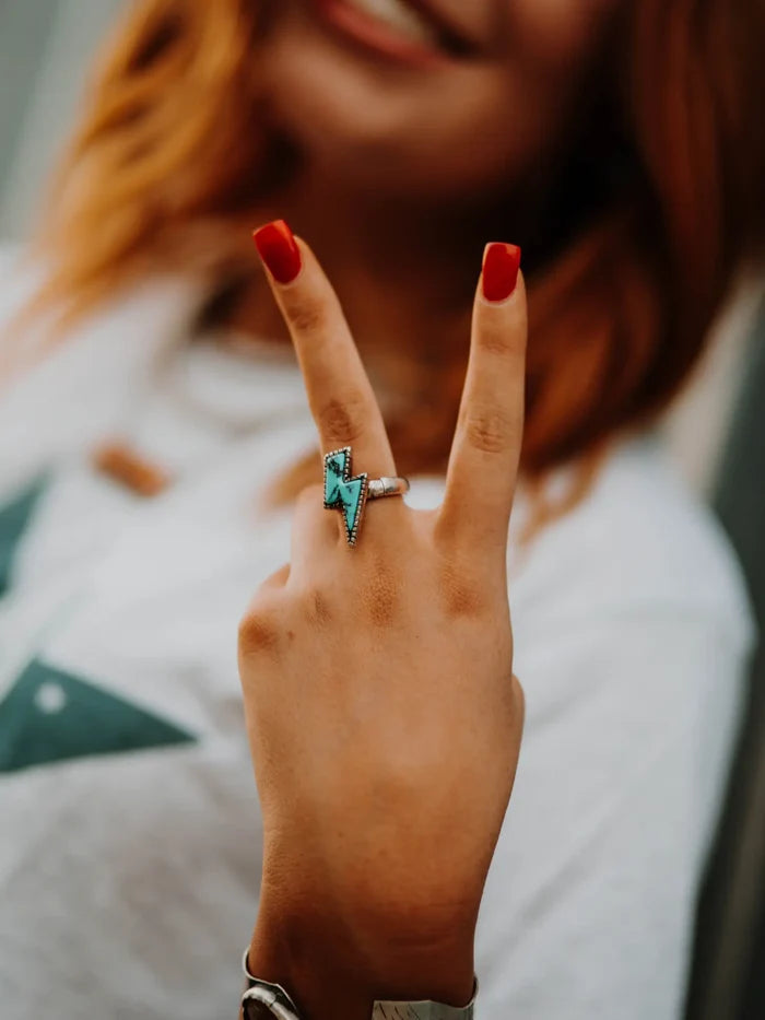 LIGHTNING BOLT TURQUIOSE RING