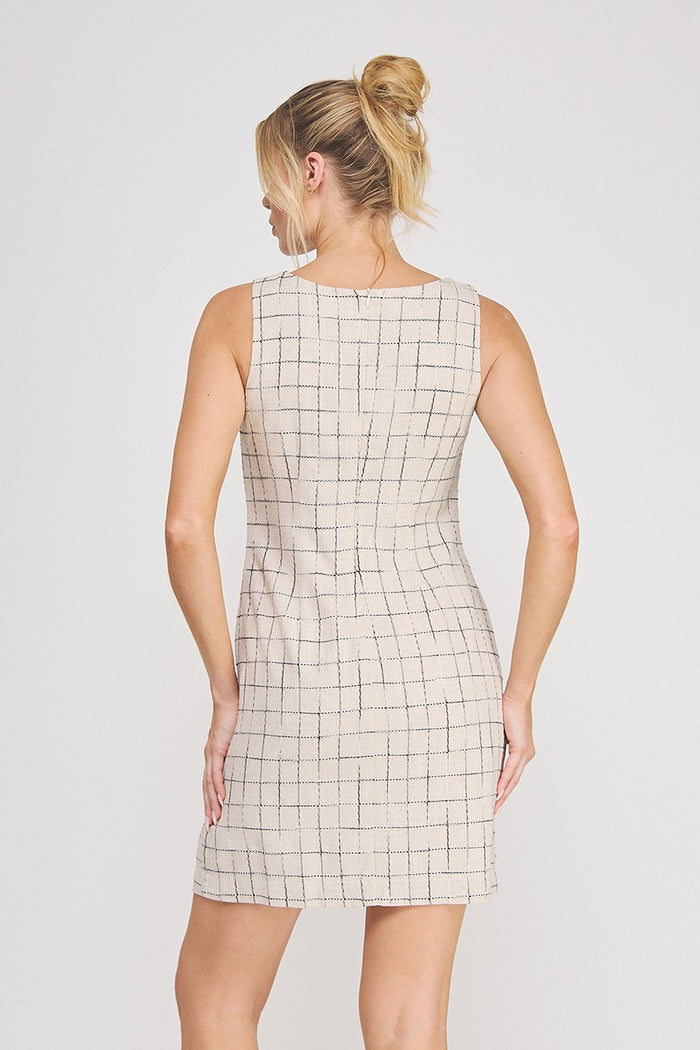Linden Grid Shift Dress