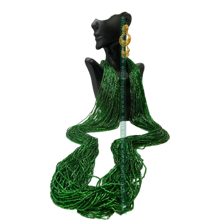 Handmade Nepali potey necklace, long and thick, simple design