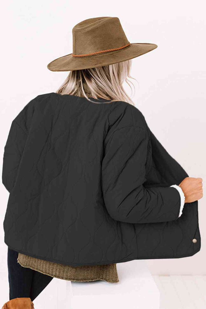 Long Sleeve Button Front Winter Coat - Madikfashions.com