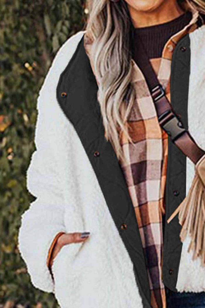 Long Sleeve Button Front Winter Coat - Madikfashions.com