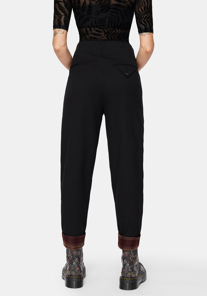 Loura Tapered Leg Check Turn Up Trouser