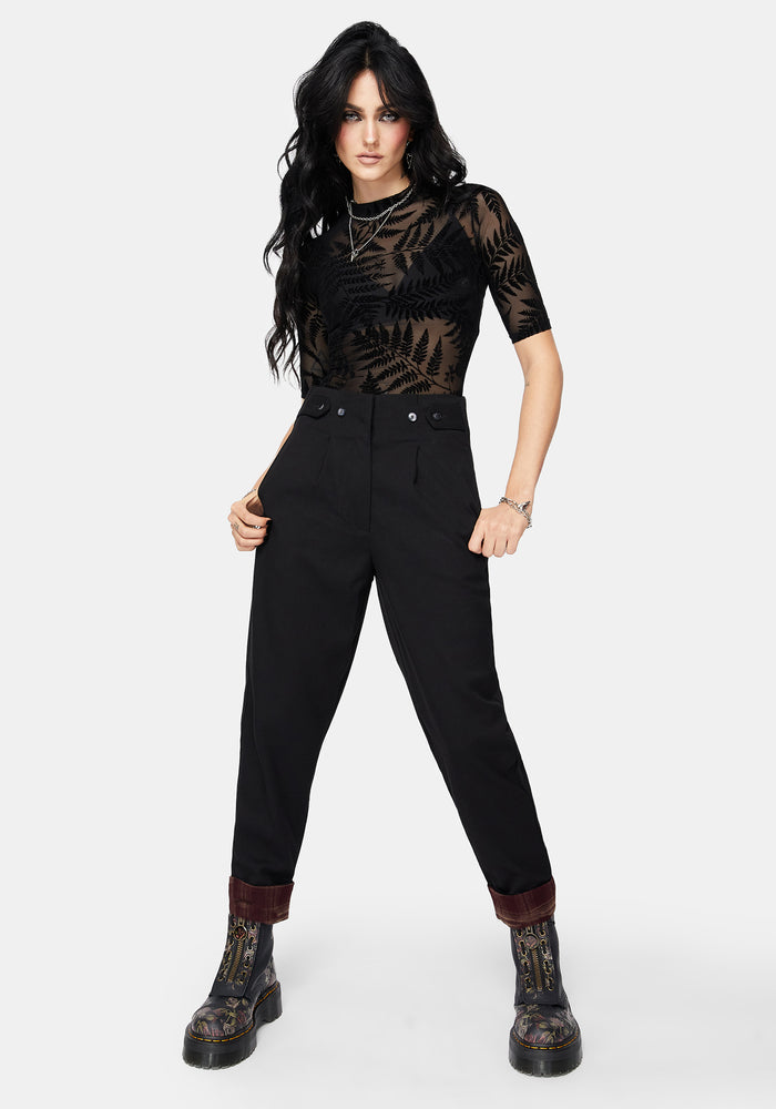 Loura Tapered Leg Check Turn Up Trouser