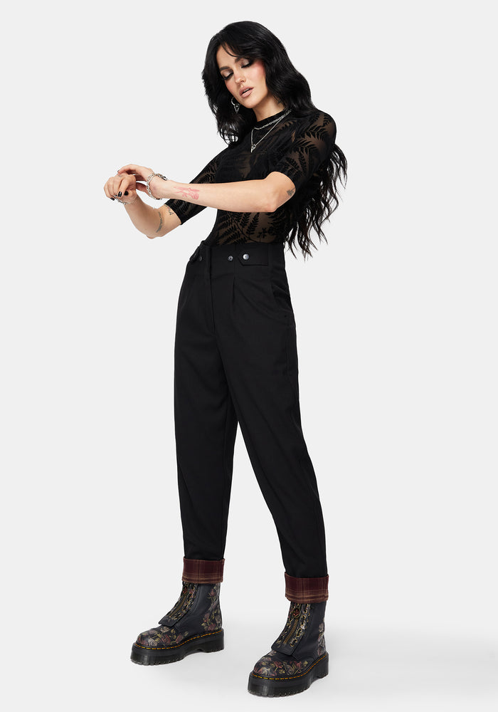 Loura Tapered Leg Check Turn Up Trouser