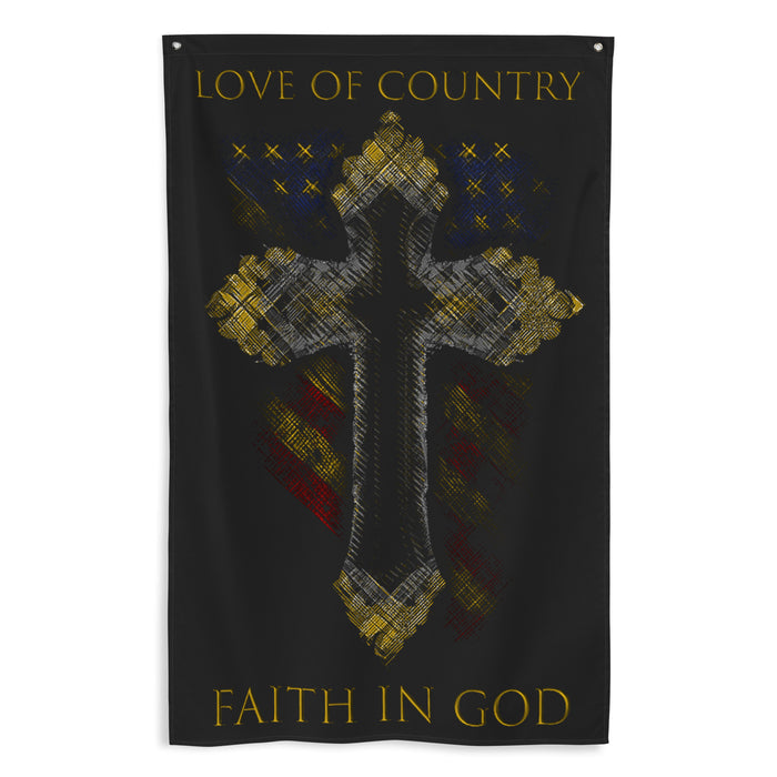 Love of Country, Faith in God Wall Flag