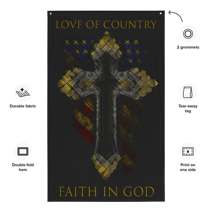 Love of Country, Faith in God Wall Flag