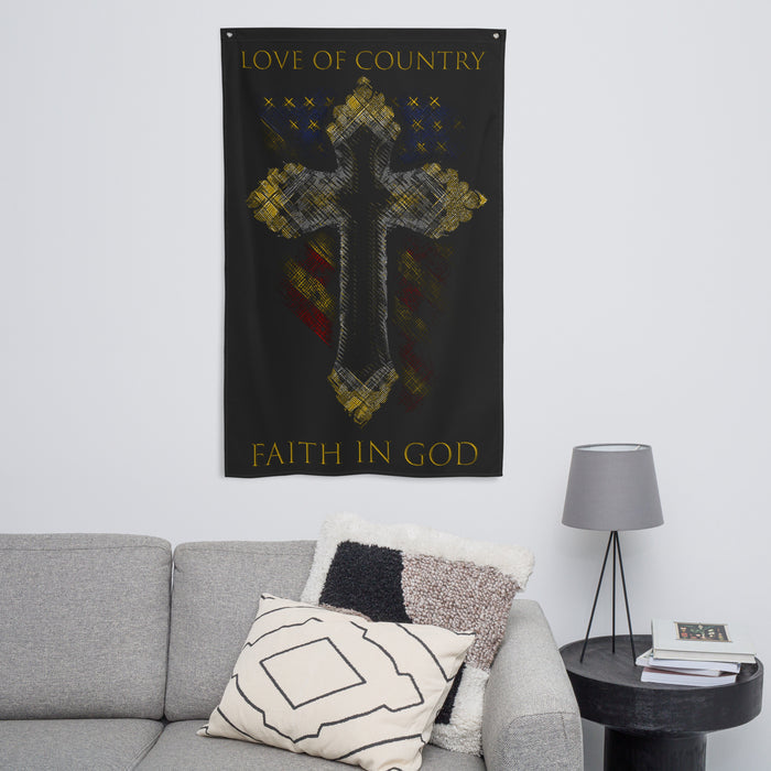 Love of Country, Faith in God Wall Flag