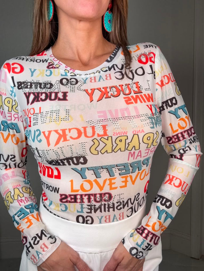Lucky Spark Graphic Long Sleeve Top - Born To Glam