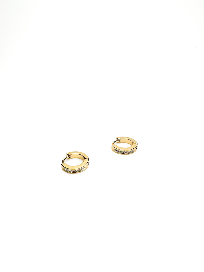 gold sparkling hoops