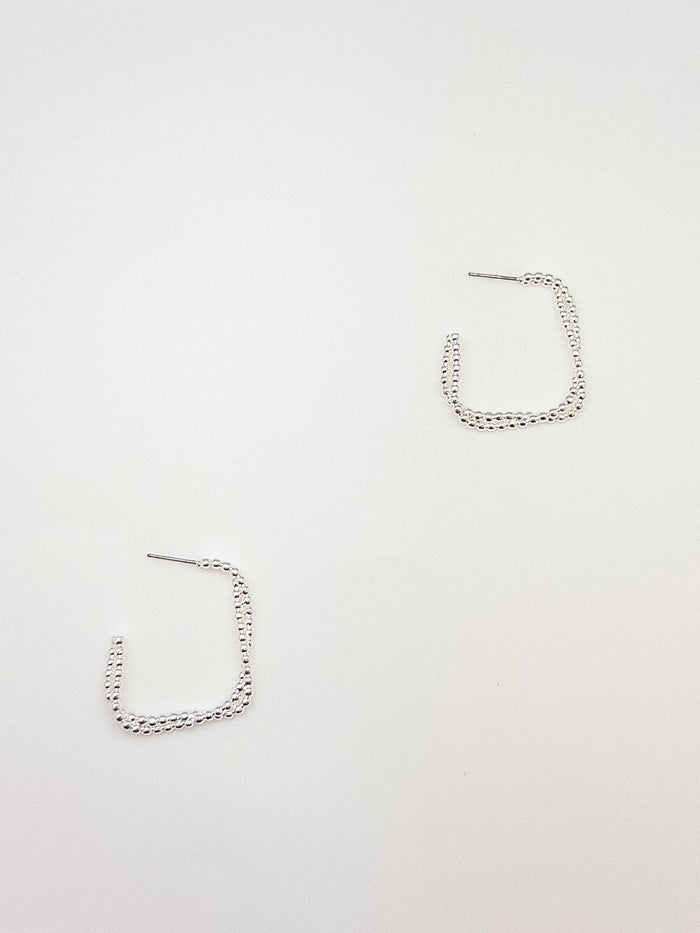 Square Silver Hoops