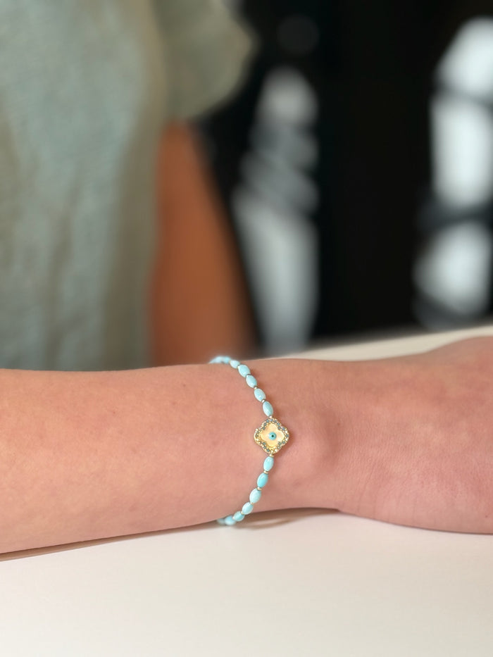 Mackayla Bracelet in Teal Pearl
