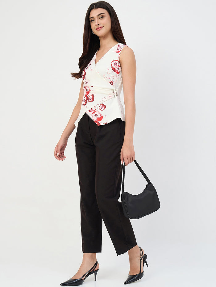 Madame Black Pleated Formal Trousers