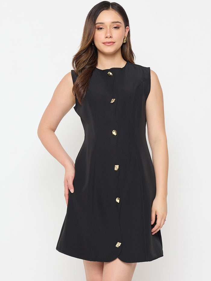 Madame Black Sleeveless Formal Dress