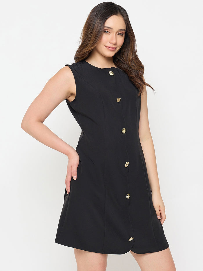 Madame Black Sleeveless Formal Dress