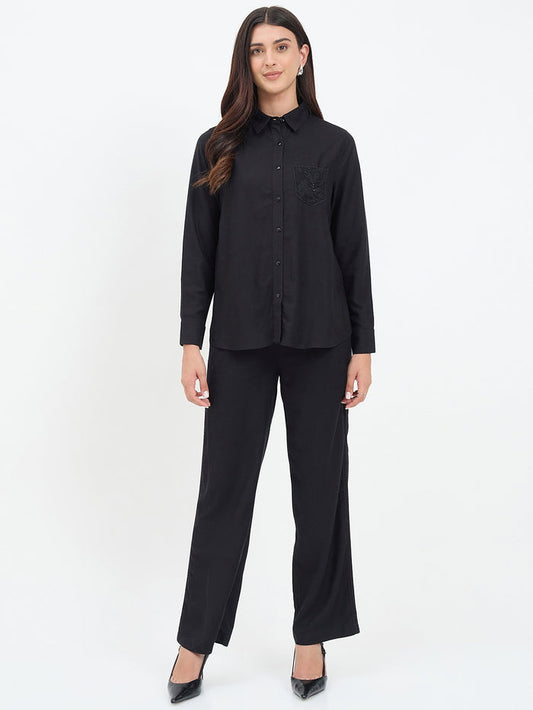 Madame Black Viscose Co-ord Set