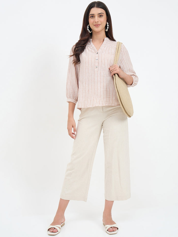 Madame Brown Puff Sleeve Top