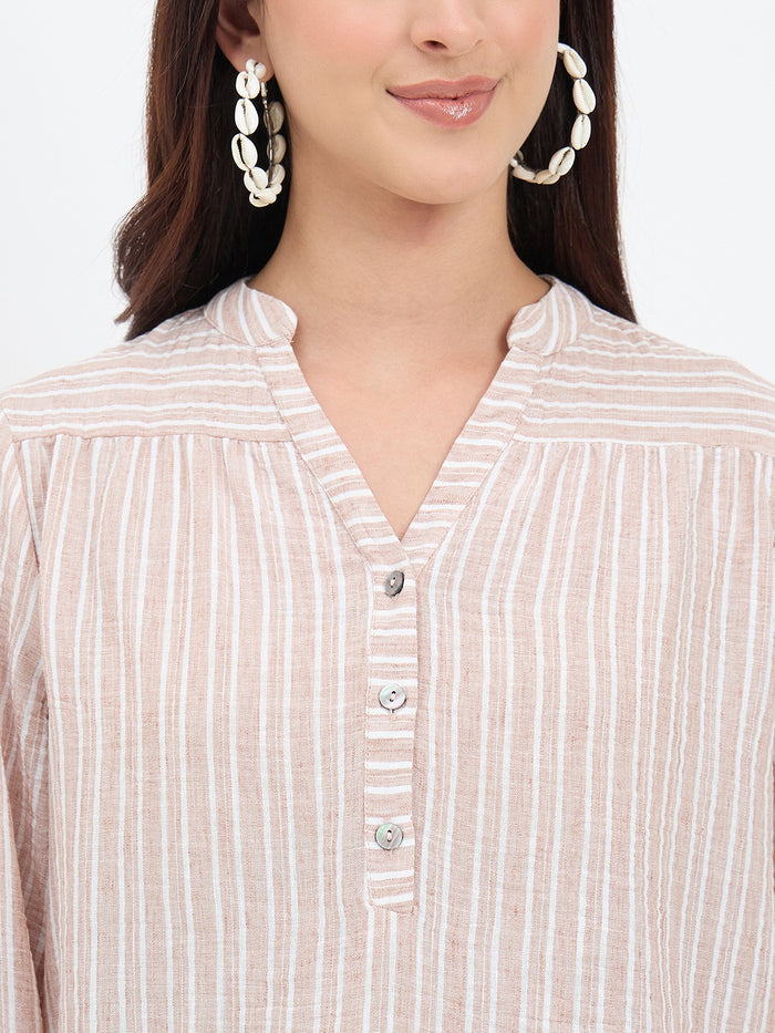 Madame Brown Puff Sleeve Top