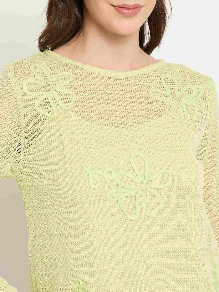 Madame Butter Yellow Lace Fabric Top