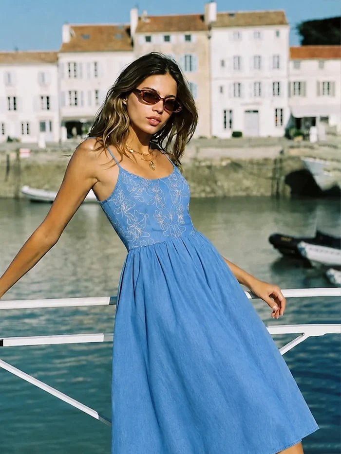 Madame Denim Smocked Cami Dress