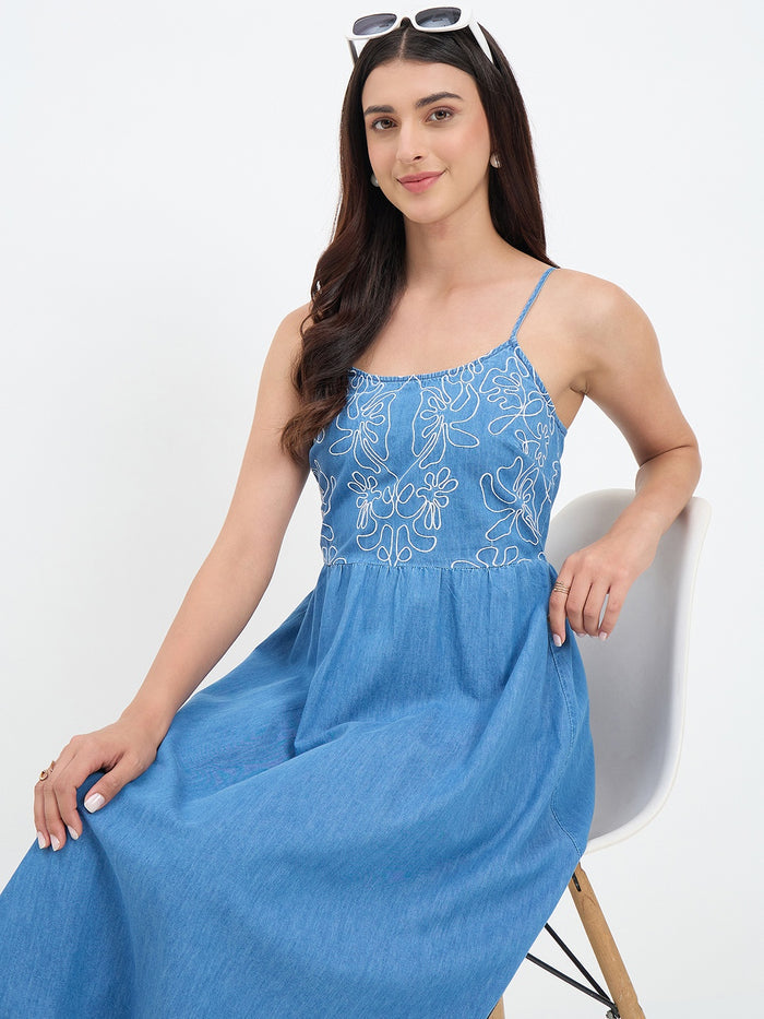 Madame Denim Smocked Cami Dress