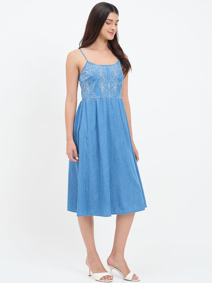 Madame Denim Smocked Cami Dress