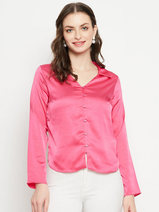 Madame Hot-Pink Satin Shirt