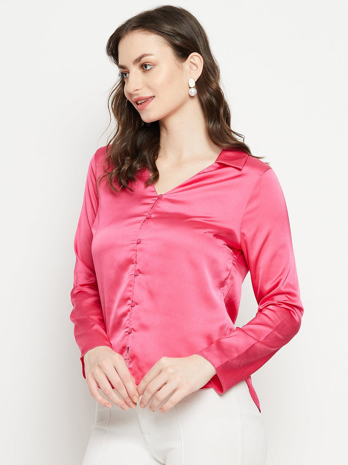 Madame Hot-Pink Satin Shirt