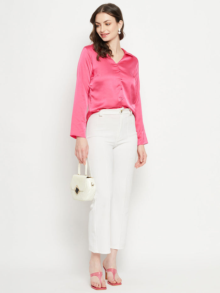 Madame Hot-Pink Satin Shirt