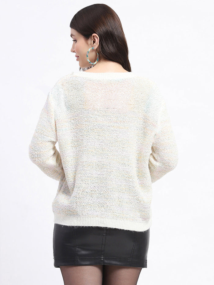 Madame Knit Crew Neck Multicolor Sweater
