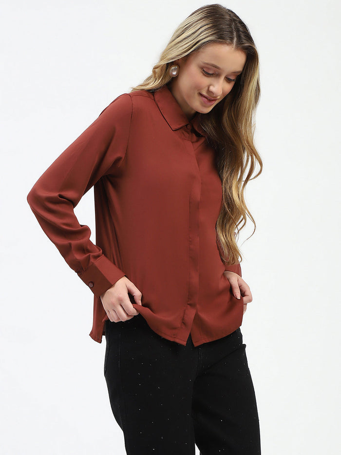 Madame Rust Button-Up Shirt with Classic Collar