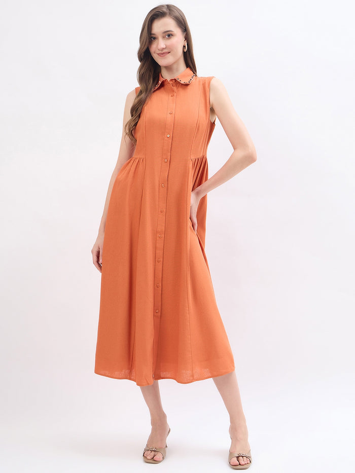Madame Rust Rayon A-Line Shirt Dress