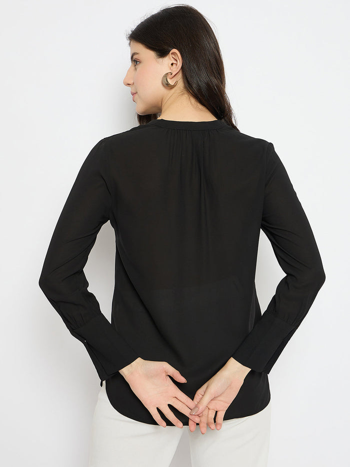 Madame Solid Black Shirt