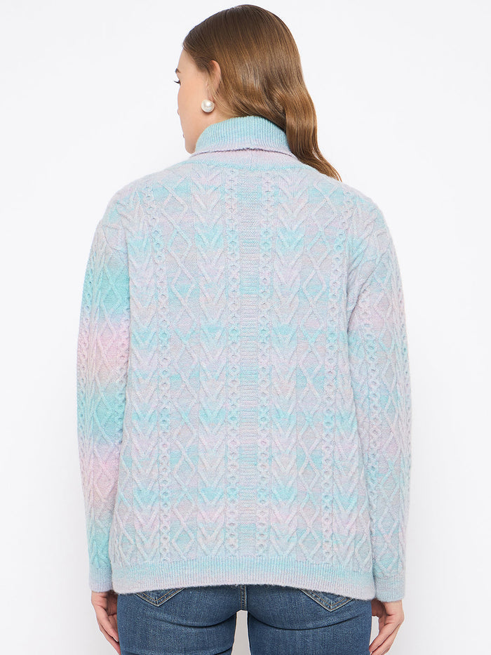 Madame Striped Multicolor Turtleneck Sweater