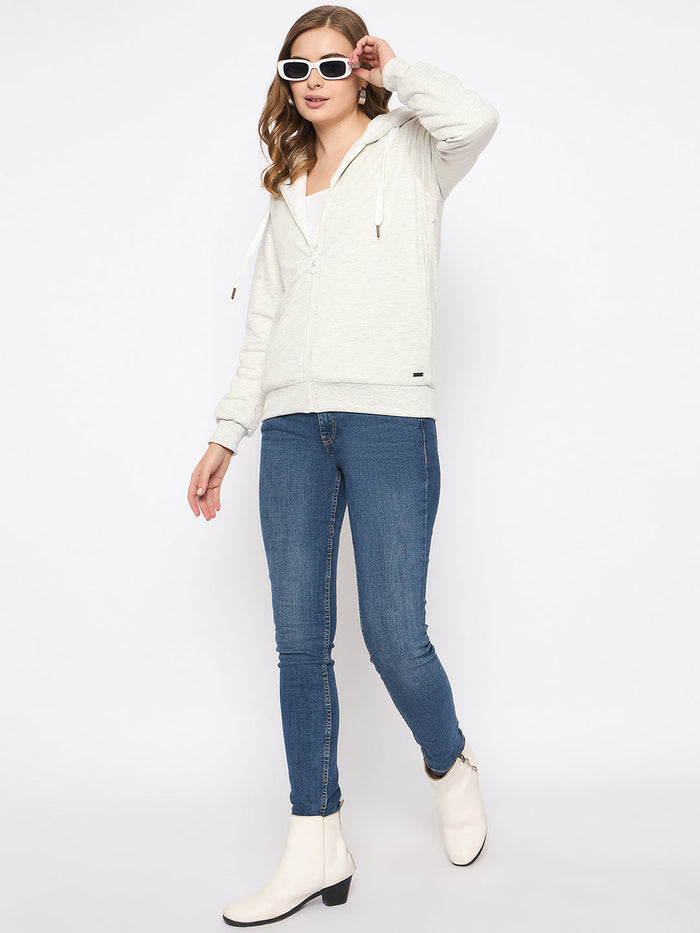 Madame White Fleece Hooded Sweatshirt