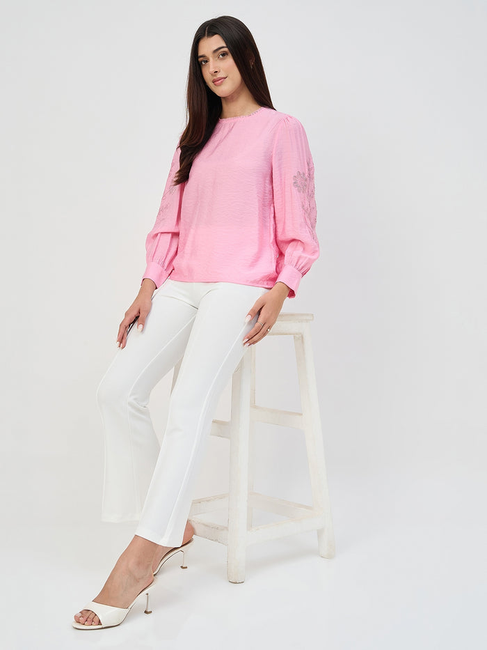 Madame White Pleated Front Flared Trousers
