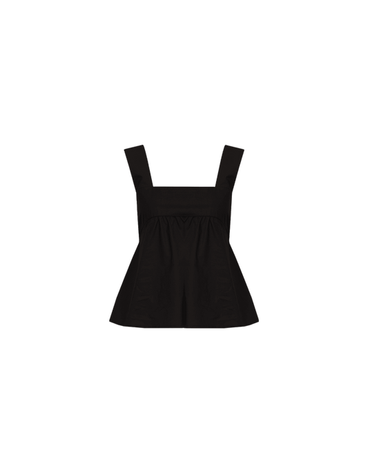 MARGIE TIE-BACK TOP BLACK