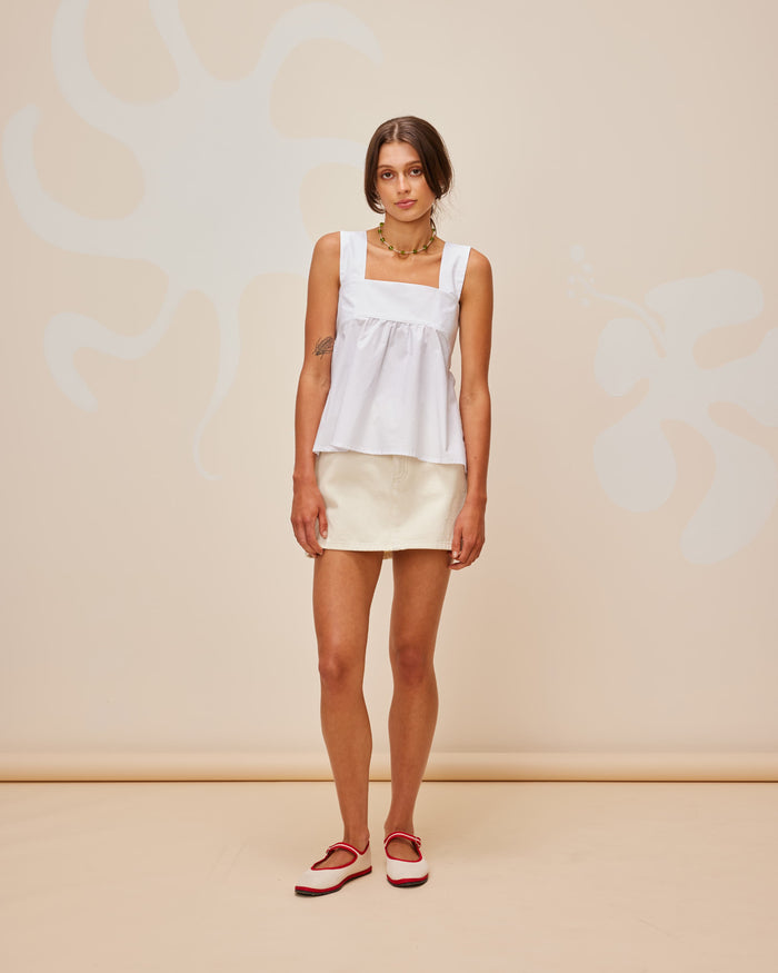 MARGIE TIE-BACK TOP WHITE