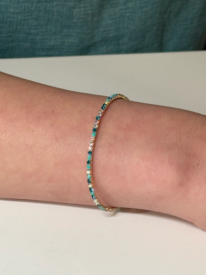 Sparkly Gold and Blue Bracelet