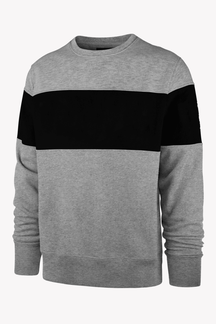Men's Black Crewneck Sweatshirt with Chest Color Block - Hinz Clothing