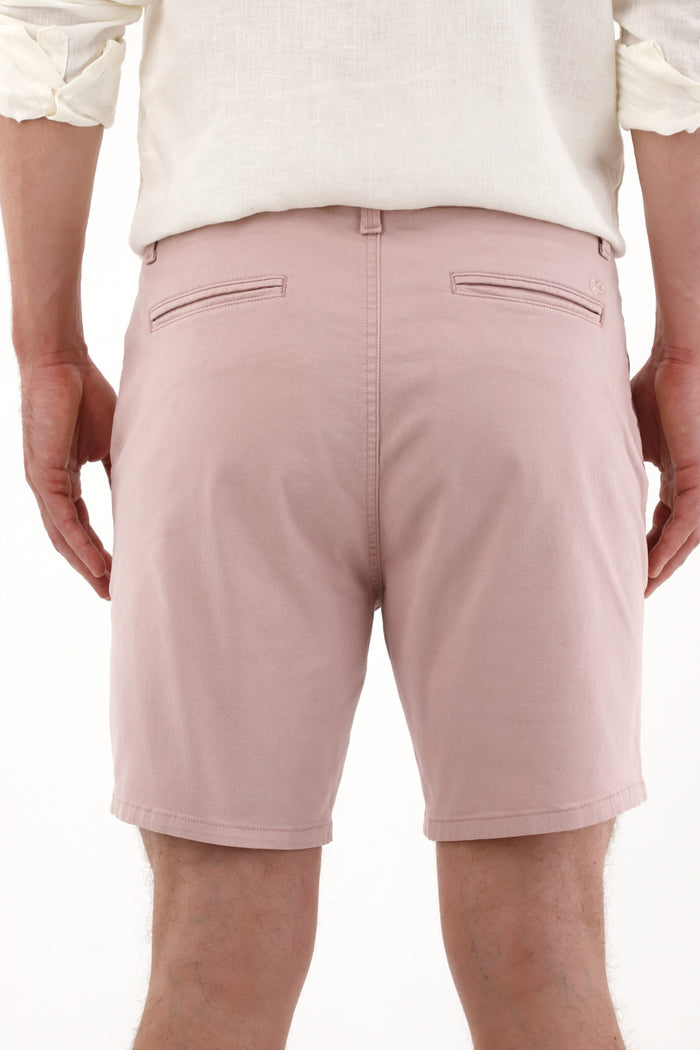 Men's Pink Chino Style Shorts with Button Adjustment