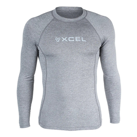 Men's Premium Stretch Long Sleeve Performance Fit UV Top in Heather Grey
