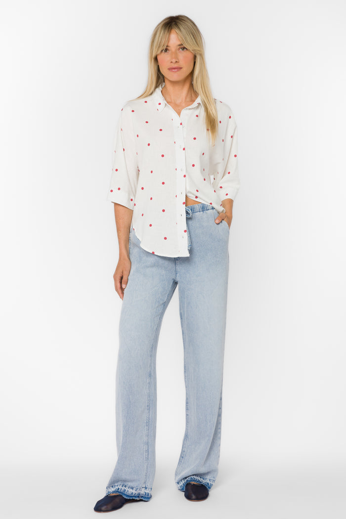 Merle Cardinal Dots Shirt - Tops - Velvet Heart Clothing
