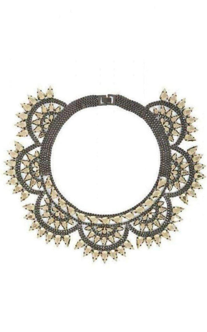 BCBGMAXAZRIA Metal - Spike Bib Necklace - Runway Catalog