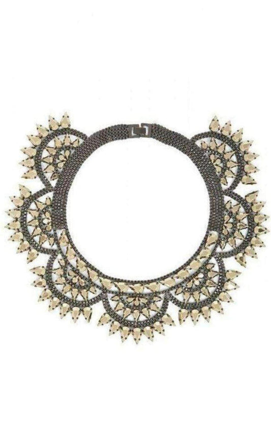 BCBGMAXAZRIA Metal - Spike Bib Necklace - Runway Catalog