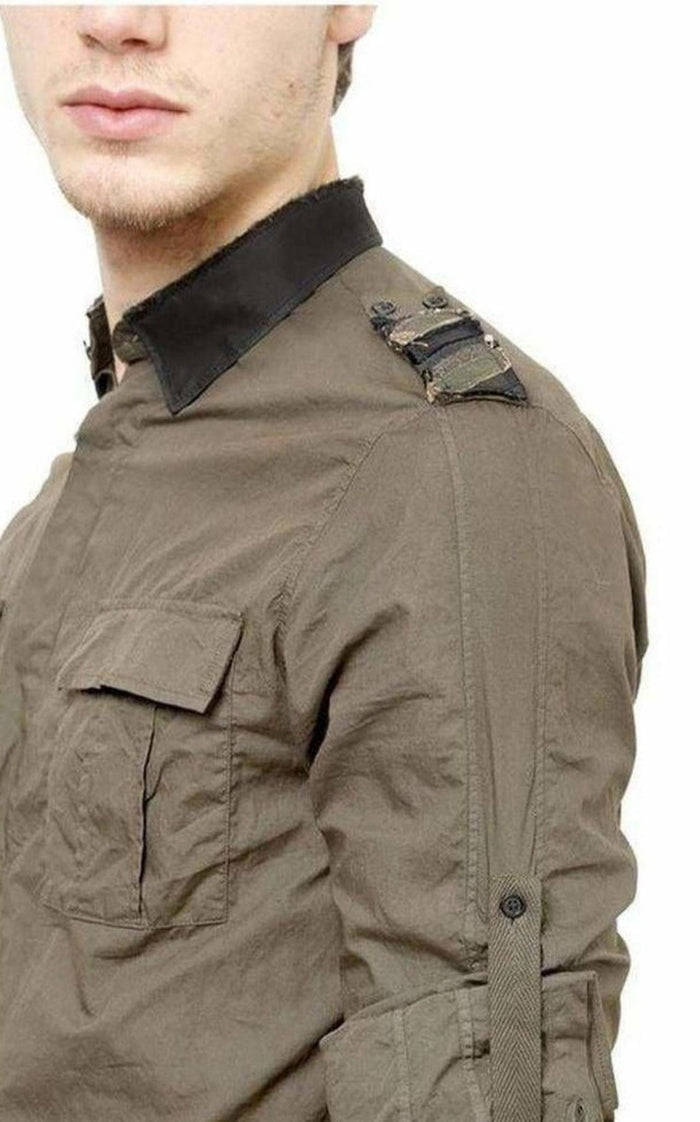 Balmain Military Khaki Shirt Style - Runway Catalog