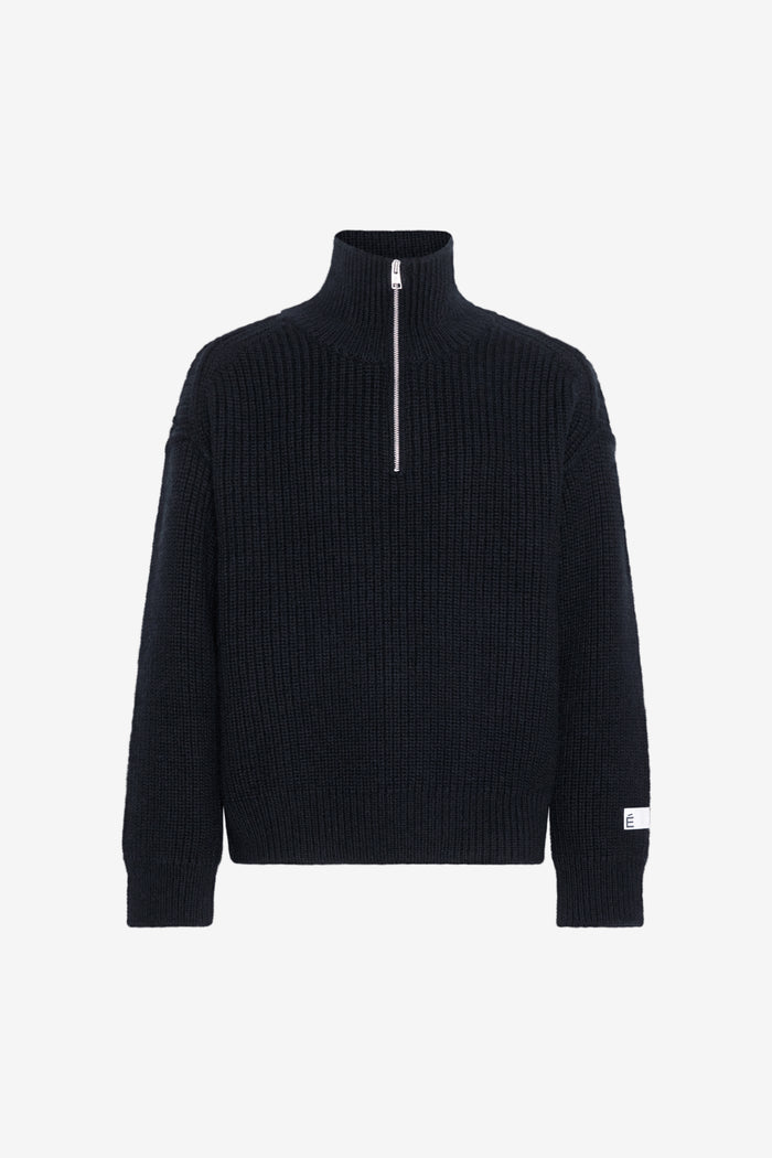MILITARY RIB HALF ZIP T1 / BLACK