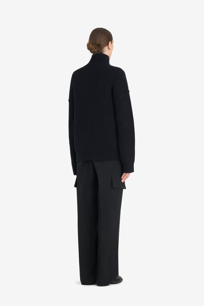 MILITARY RIB HALF ZIP T1 / BLACK