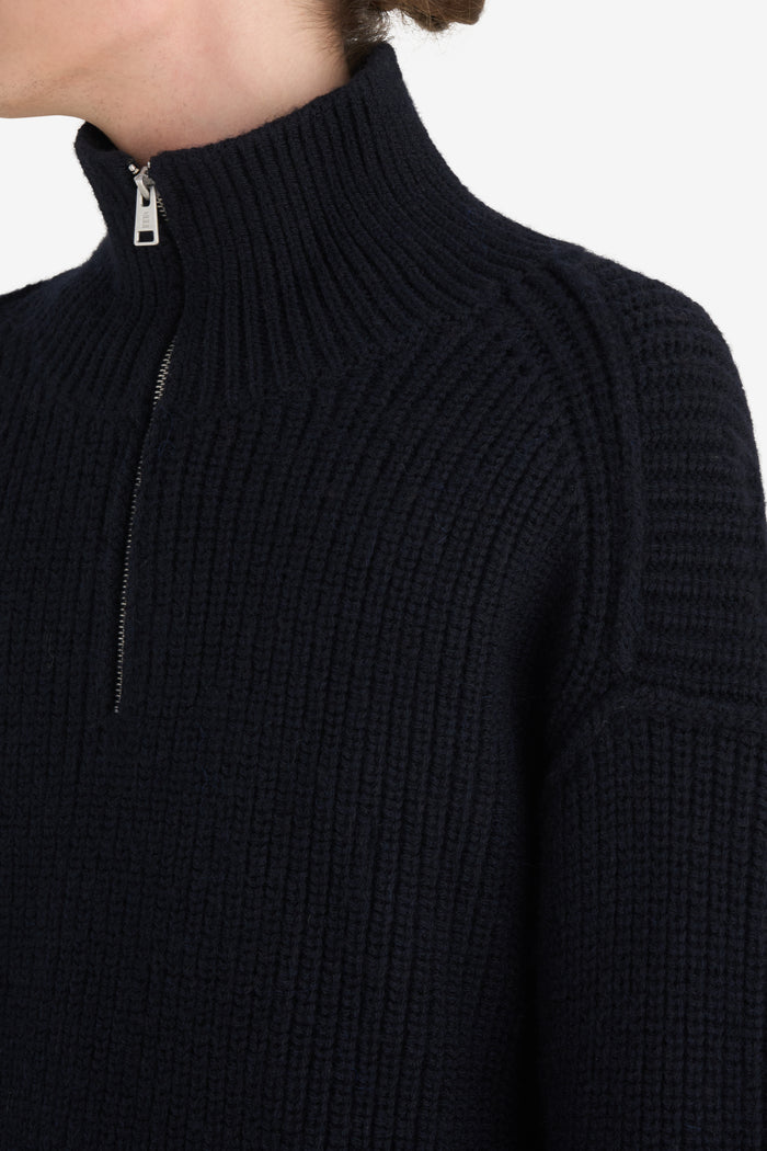 MILITARY RIB HALF ZIP T1 / BLACK