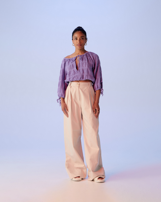 MIRELLA TIE BLOUSE GRAPE