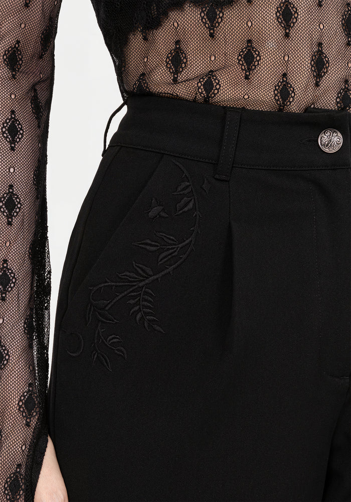 Mona Embroidered Tapered Trousers